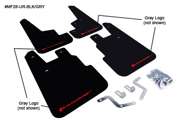 (14-18) Forester - Rally Armor - UR Mudflaps (Black/Gray)